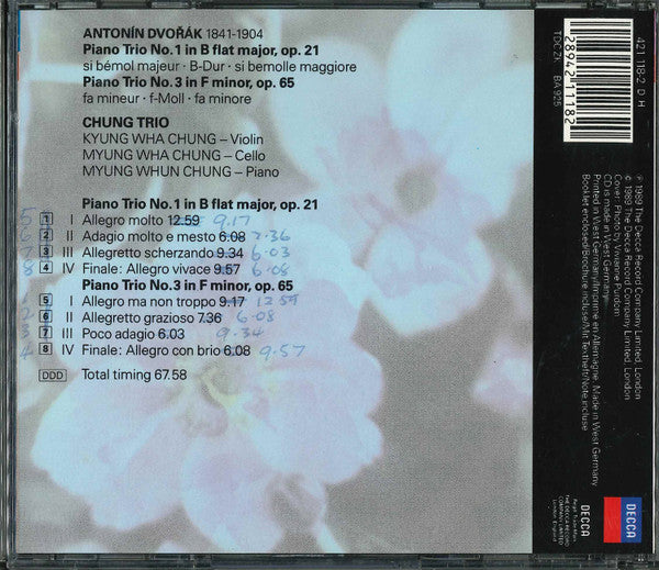 Antonín Dvořák, Chung Trio : Piano Trios = Klaviertrios Op. 21 • Op. 65 (CD)
