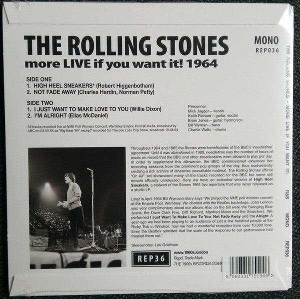 The Rolling Stones : More Live If You Want It! 1964 (7", EP, Mono, Unofficial)