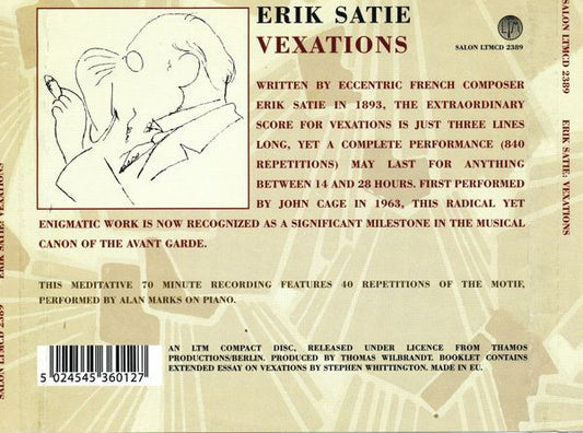 Erik Satie, Alan Marks : Vexations (CD, Album)