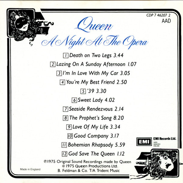 Queen : A Night At The Opera (CD, Album, RE)