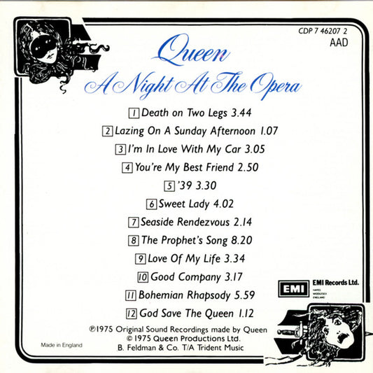 Queen : A Night At The Opera (CD, Album, RE)