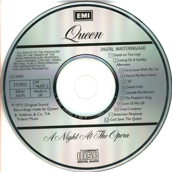 Queen : A Night At The Opera (CD, Album, RE)