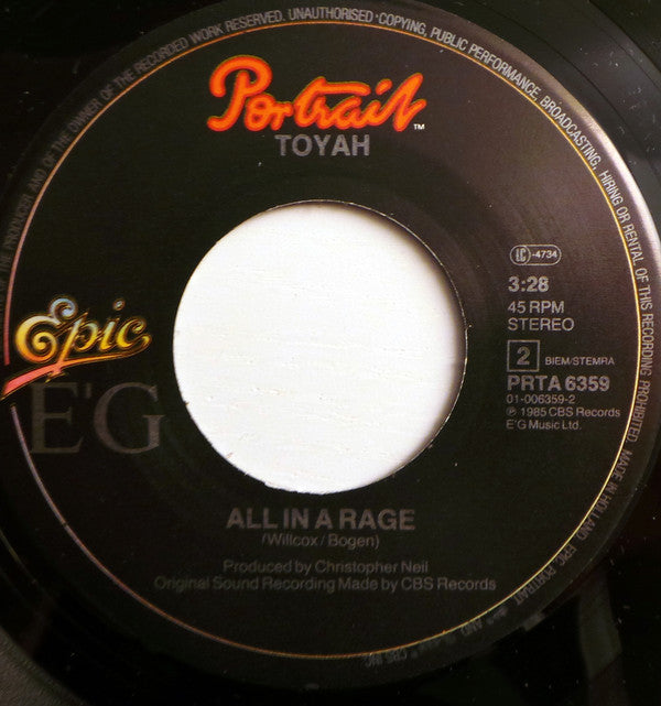 Toyah : Soul Passing Through Soul (7", Single)