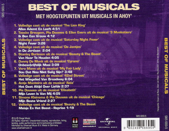 Various : Best Of Musicals - Met Hoogtepunten Uit Musicals In Ahoy (CD, Comp)