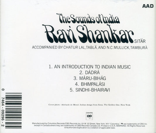 Ravi Shankar : The Sounds Of India (CD, Album, Mono, RE, RP)
