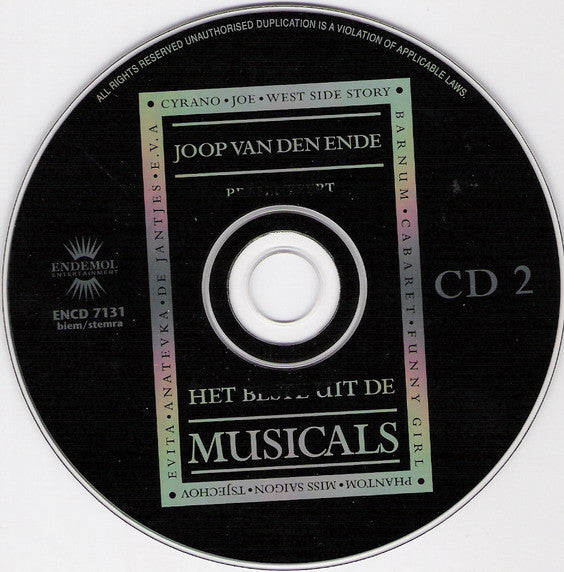 Various : Joop Van Den Ende Presenteert Het Beste Uit De Musicals (2xCD, Comp)