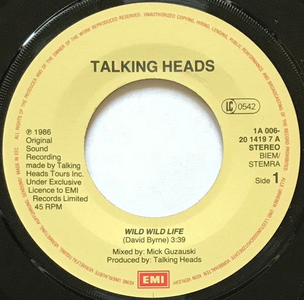 Talking Heads : Wild Wild Life (7", Single)