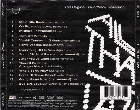 Various : All That Jazz (The Original Soundtrack Collection) (CD, Album, RE)