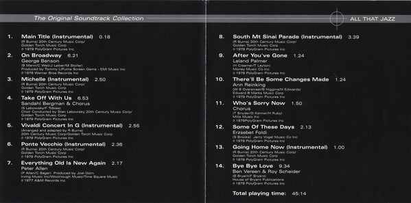 Various : All That Jazz (The Original Soundtrack Collection) (CD, Album, RE)