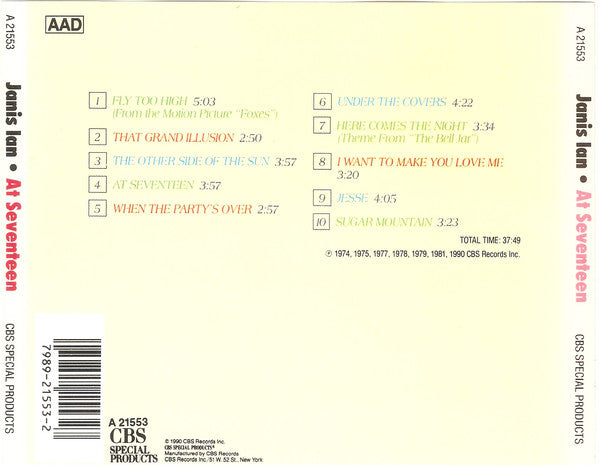 Janis Ian : At Seventeen (CD, Comp)