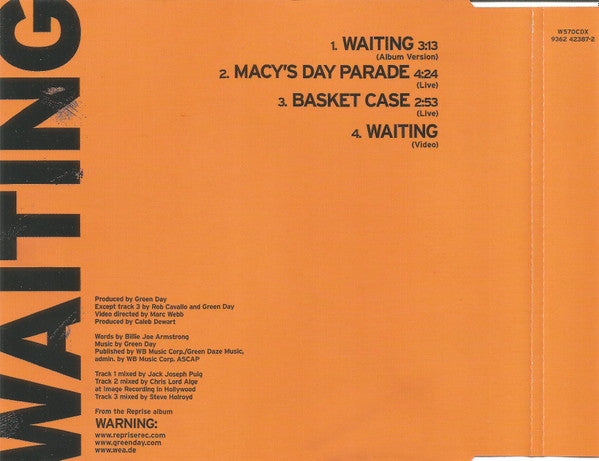 Green Day : Waiting (CD, Single, Enh)