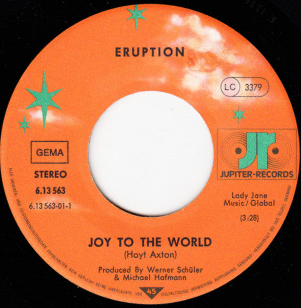 Eruption (4) : Joy To The World (7", Single)