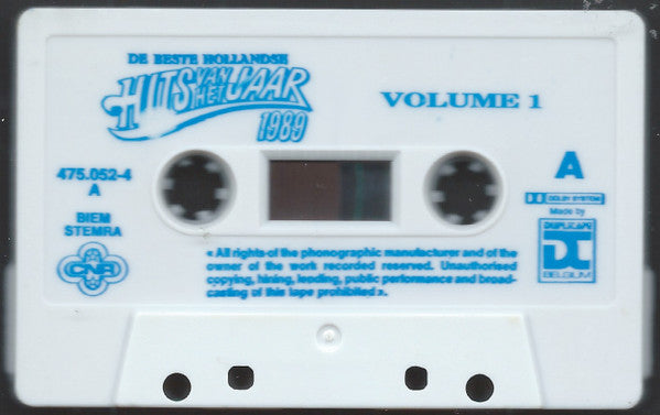 Various : De Beste Hollandse Hits Van Het Jaar 1989 - Volume 1 (Cass, Comp)