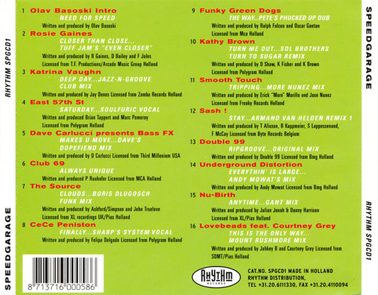 Olav Basoski : Speedgarage (CD, Comp, Mixed)