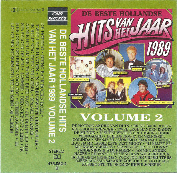 Various : De Beste Hollandse Hits Van Het Jaar 1989 Volume 2 (Cass, Comp)