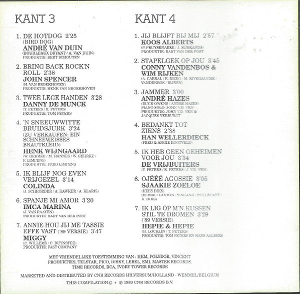 Various : De Beste Hollandse Hits Van Het Jaar 1989 Volume 2 (Cass, Comp)