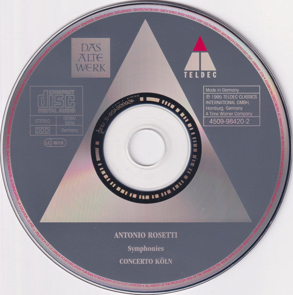 Antonio Rosetti, Concerto Köln : Symphonies (CD)