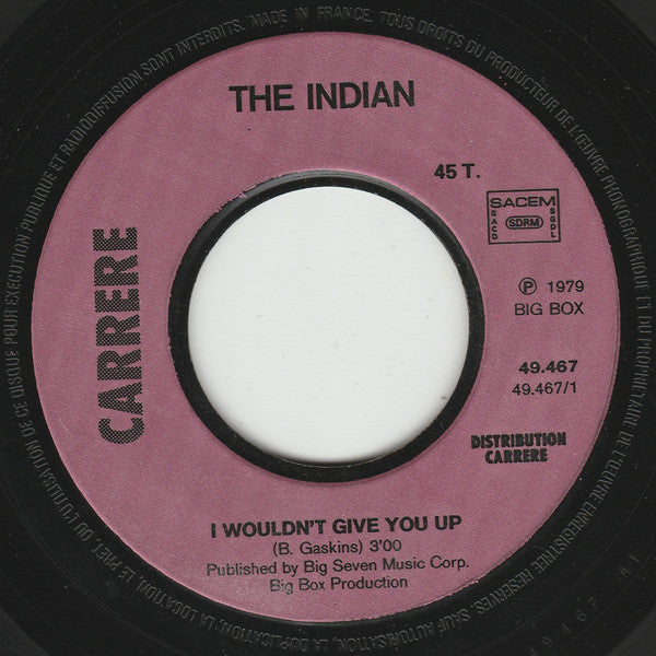 The Indian (3) : I Wouldn't Give You Up (7", Single)
