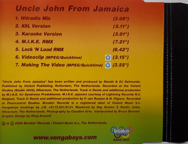 Vengaboys : Uncle John From Jamaica (CD, Maxi, Enh)