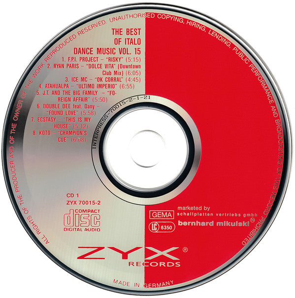 Various : The Best Of Italo Dance Music Vol. 15 (2xCD, Comp)