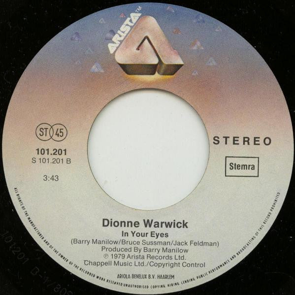 Dionne Warwick : I'll Never Love This Way Again (7", Single)
