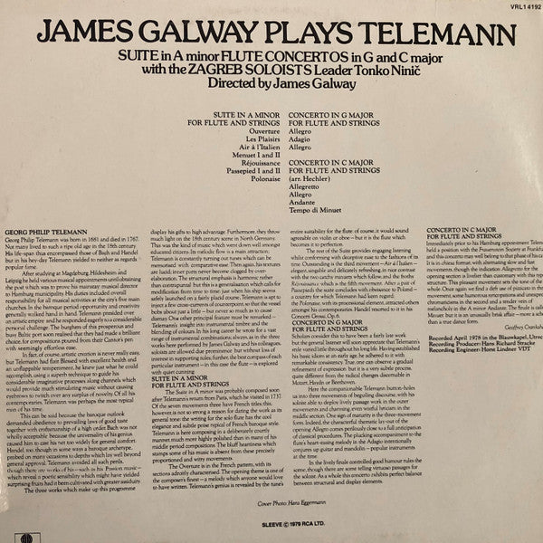 James Galway : Plays Telemann (LP)