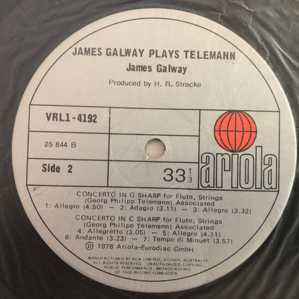 James Galway : Plays Telemann (LP)
