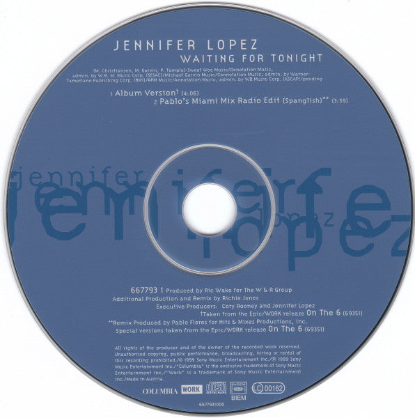 Jennifer Lopez : Waiting For Tonight (CD, Single)