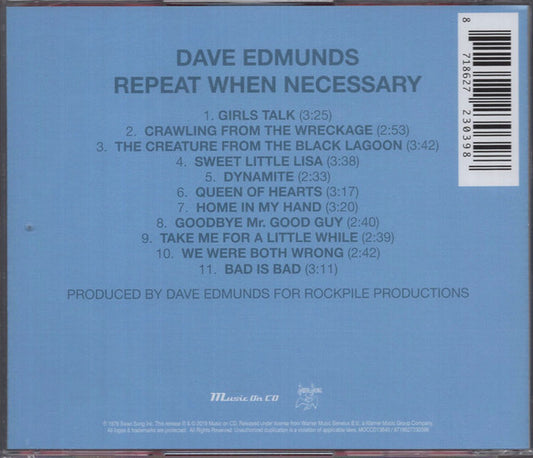 Dave Edmunds : Repeat When Necessary (CD, Album, RE)