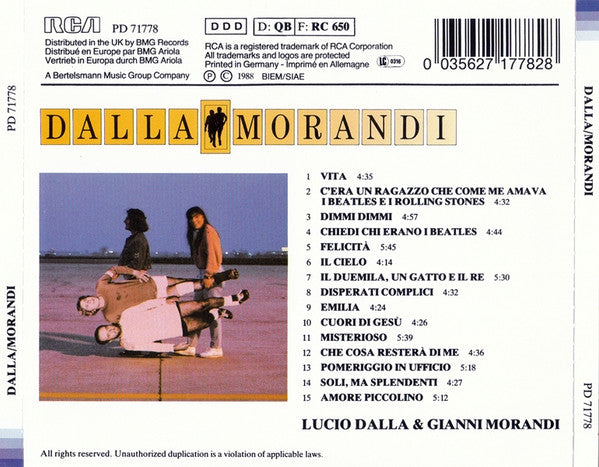 Lucio Dalla / Gianni Morandi : Dalla / Morandi (CD, Album)