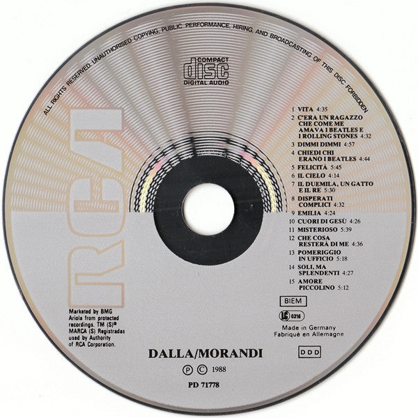 Lucio Dalla / Gianni Morandi : Dalla / Morandi (CD, Album)