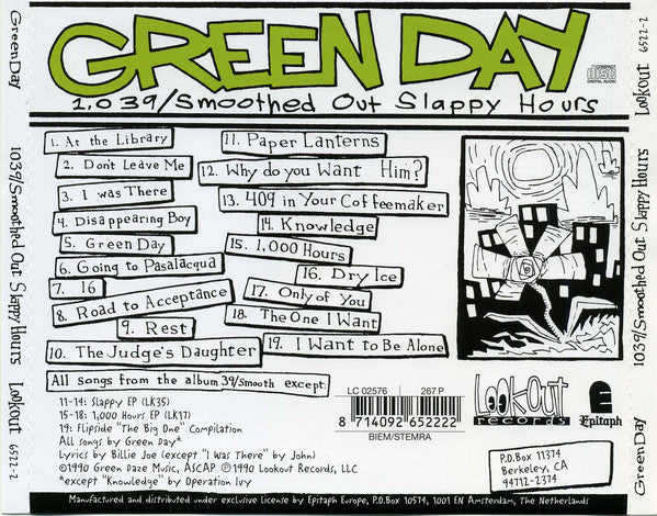 Green Day : 1,039 / Smoothed Out Slappy Hours (CD, Comp)
