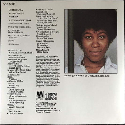 Joan Armatrading : Me Myself I (CD, Album)