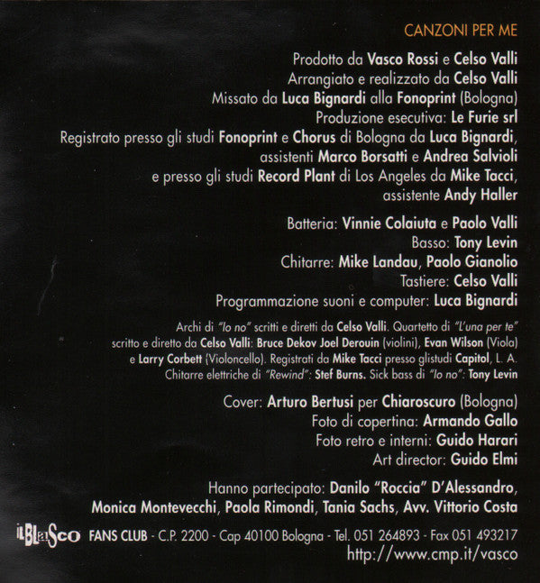 Vasco Rossi : Canzoni Per Me (CD, Album)