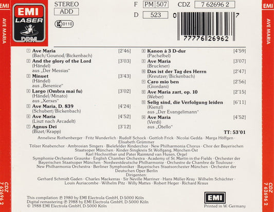 Various : Ave Maria (CD, Comp, Mono, RE, RM)