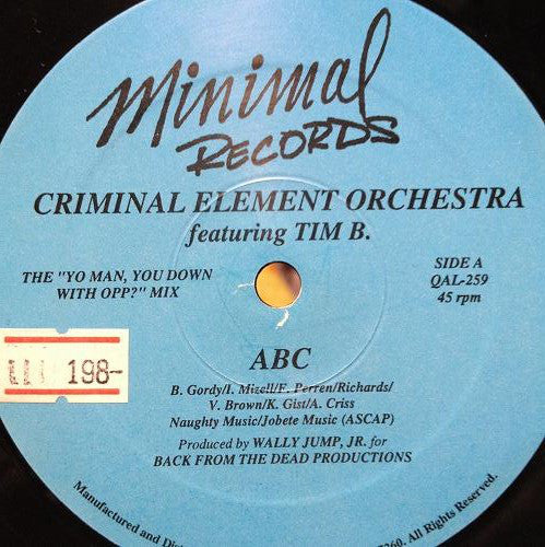 Criminal Element Orchestra : ABC / OPP (12")