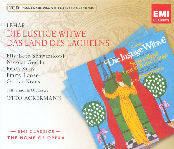 Franz Lehár - Elisabeth Schwarzkopf, Nicolai Gedda, Erich Kunz, Emmy Loose, Otakar Kraus, Philharmonia Orchestra, Otto Ackermann : Die lustige Witwe / Das Land Des Lächelns (2xCD, Comp, Mono, RE, RM + CD-ROM)