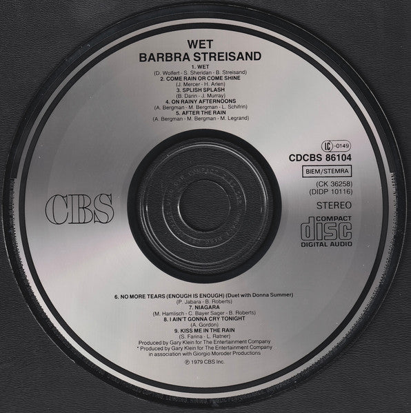 Barbra Streisand : Wet (CD, Album)