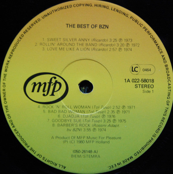 BZN : The Best Of BZN (LP, Comp, RE)