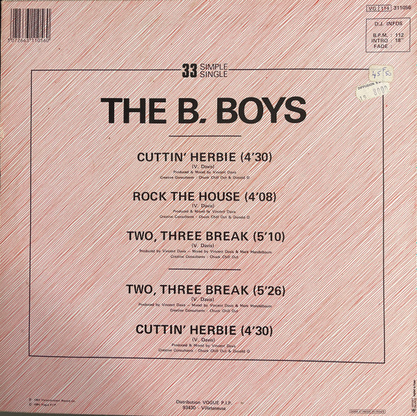 The B-Boys : Rock The House / Cuttin' Herbie (12")