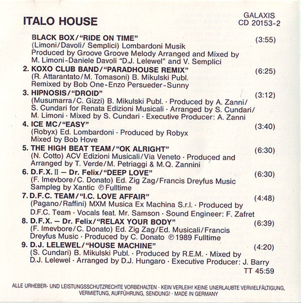 Various : Italo House (CD, Comp)