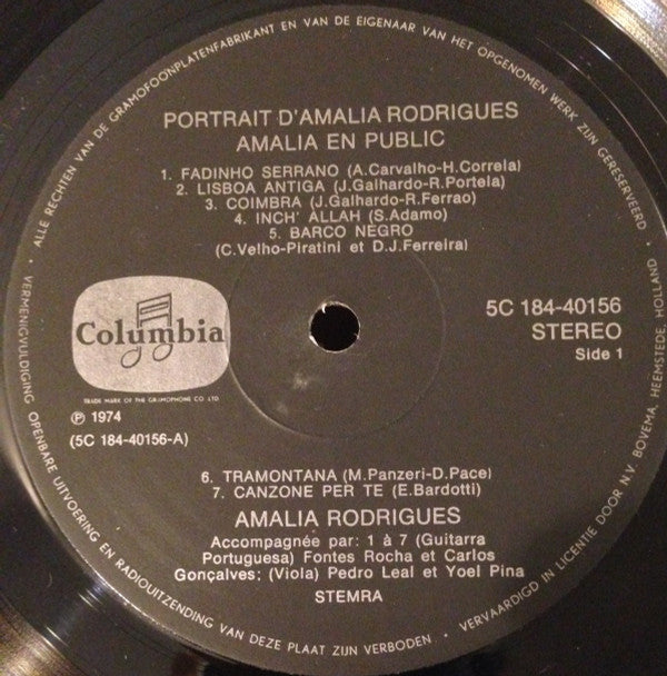 Amália Rodrigues : Portrait D'Amalia Rodrigues (2xLP, Gat)