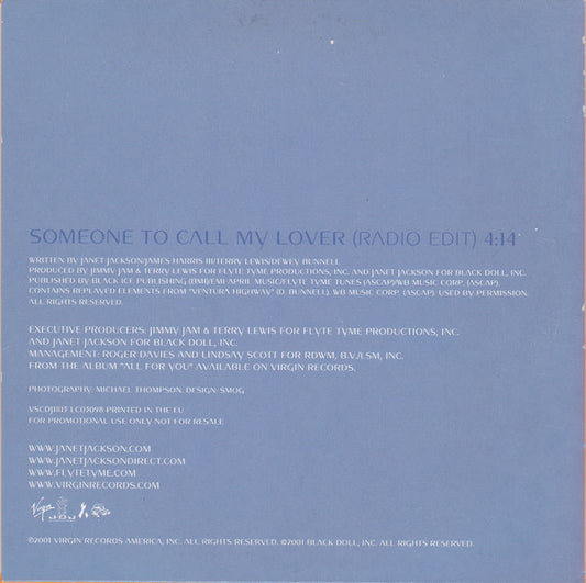 Janet Jackson : Someone To Call My Lover (CD, Single, Promo, Car)