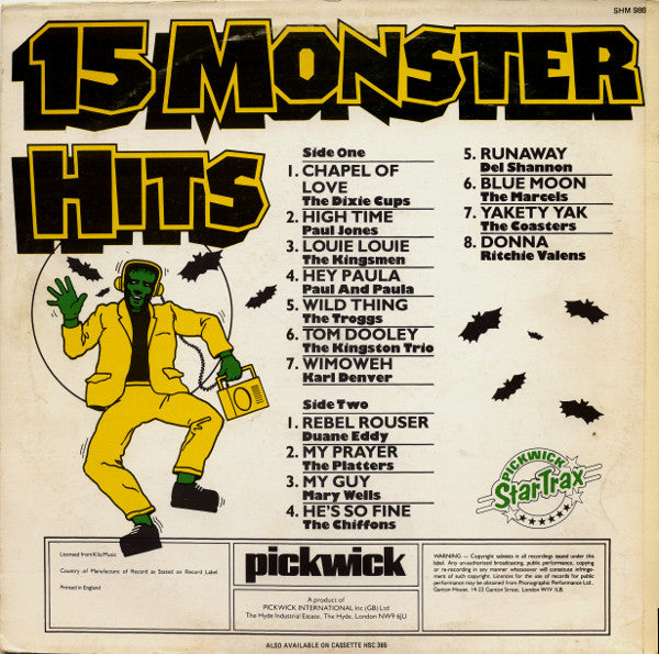 Various : 15 Monster Hits Vol. 2 (LP, Comp, Mono)
