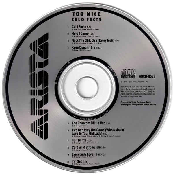 Too Nice : Cold Facts (CD, Album)