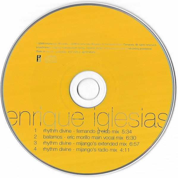 Enrique Iglesias : Rhythm Divine (CD, Single)