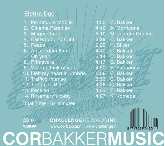 Cor Bakker Trio : Elettra Due (CD, Album)