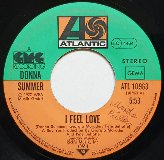 Donna Summer : I Feel Love (7", Single)