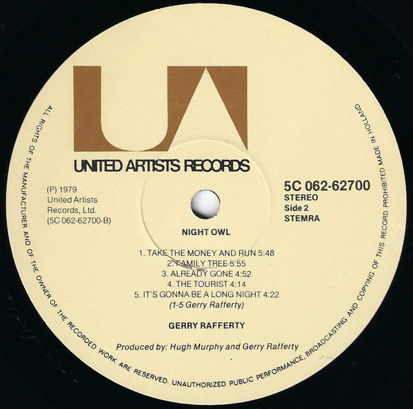 Gerry Rafferty : Night Owl (LP, Album)
