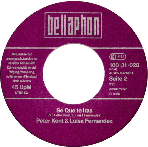 Luisa Fernandez & Peter Kent : Solo Por Ti (7", Single, Sho)